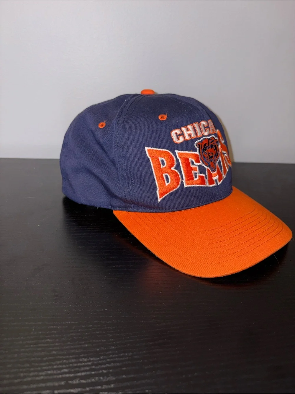 Vintage Chicago Bears Team NFL Snapback Hat Cap Orange Blue USA